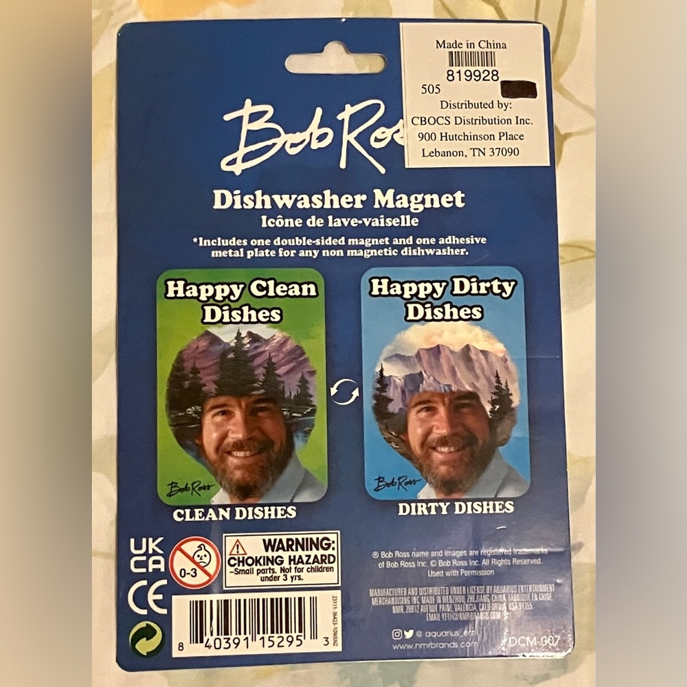 NEW Bob Ross Double-Sided Dishwasher Magnet - Picture 2 of 6